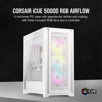 Obudowa PC Corsair iCUE 5000D RGB Airflow Midi Tower Biała
