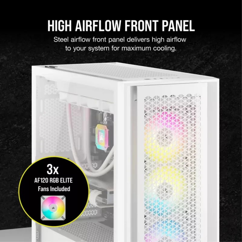 Obudowa PC Corsair iCUE 5000D RGB Airflow Midi Tower Biała