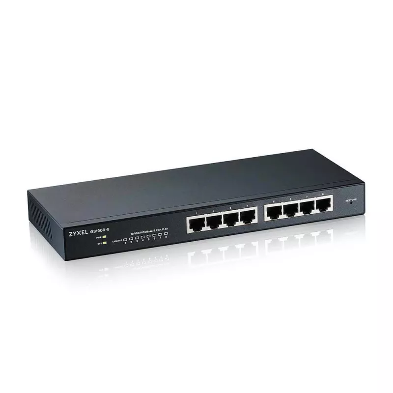 Zyxel GS1900-8 Zarządzalny przełącznik L2 Gigabit Ethernet (10/100/1000) Czarny