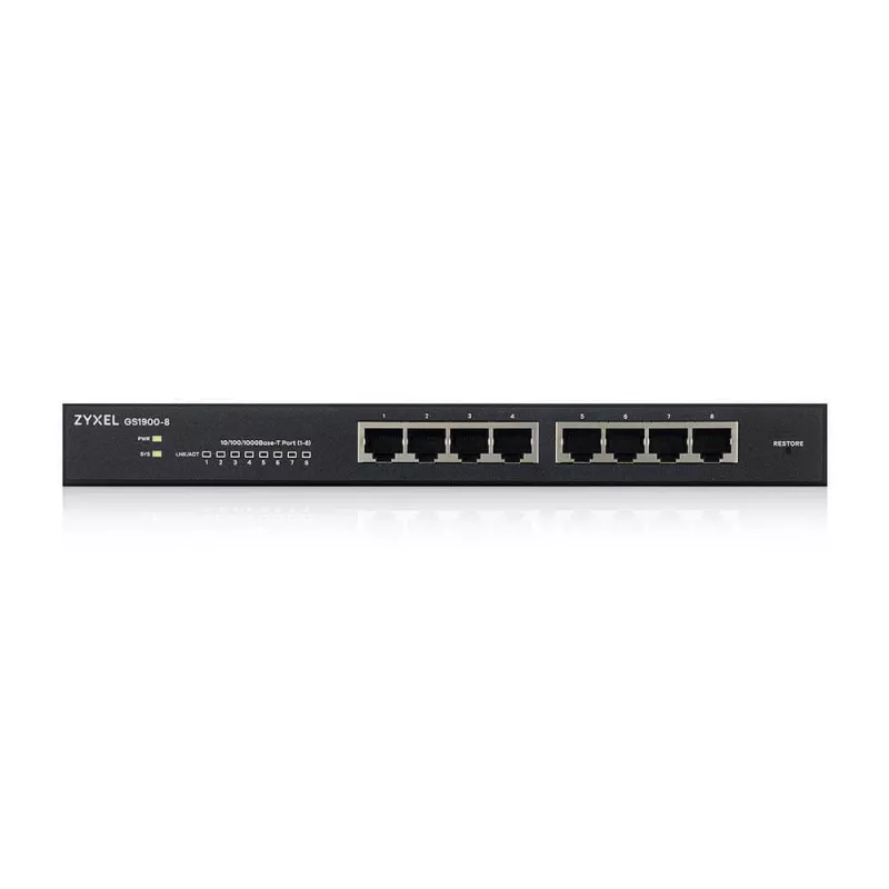 Zyxel GS1900-8 Zarządzalny przełącznik L2 Gigabit Ethernet (10/100/1000) Czarny