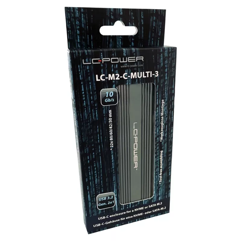 Obudowa SSD LC-POWER - M.2 LC-M2-C-MULTI-3 Lc-power USB3.2 M.2-SSD-geh (NVMe i SATA)