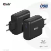 Podróżna ładowarka CLUB3D 100 W z technologią GaN, certyfikowana USB-IF TID, pojedynczy port USB Type-C, obsługa Power Delivery (PD) 3.0