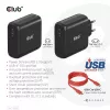 Podróżna ładowarka CLUB3D 100 W z technologią GaN, certyfikowana USB-IF TID, pojedynczy port USB Type-C, obsługa Power Delivery (PD) 3.0