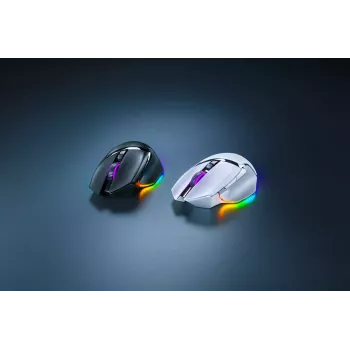 Mysz gamingowa Razer Basilisk V3 Pro — praworęczna, optyczna 30 000 DPI, RF Wireless/Bluetooth/USB-C, biała