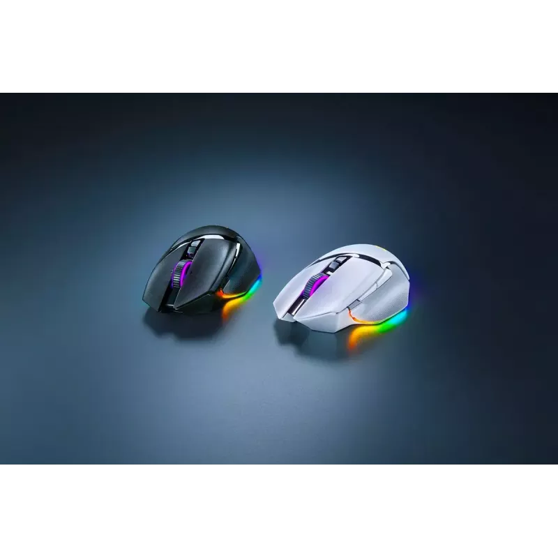 Mysz gamingowa Razer Basilisk V3 Pro — praworęczna, optyczna 30 000 DPI, RF Wireless/Bluetooth/USB-C, biała