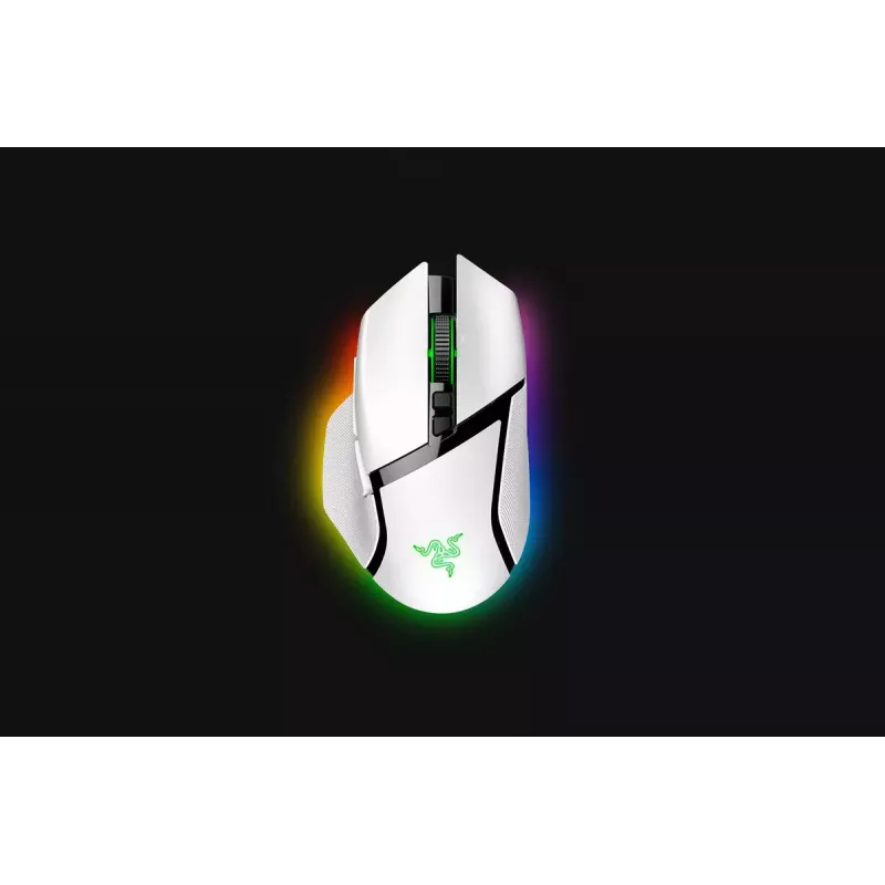 Mysz gamingowa Razer Basilisk V3 Pro — praworęczna, optyczna 30 000 DPI, RF Wireless/Bluetooth/USB-C, biała
