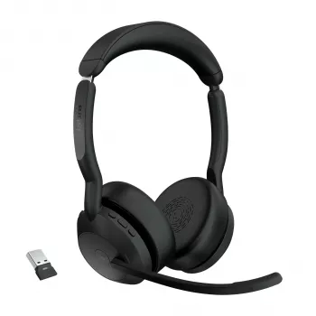 Jabra Evolve2 55 - Link380a MS Stereo, Bezprzewodowy, Biuro/Call center, 20 - 20000 Hz, 130 g, Słuchawki, Czarny