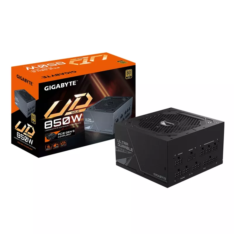 GIGABYTE GP-UD850GM PG5 zasilacz 850 W 20+4 pin ATX ATX Czarny