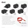 Ładowarka podróżna CLUB3D PPS 65W z technologią GAN, potrójny port (2x USB Type-C + USB Type-A), obsługa Power Delivery (PD) 3.0
