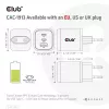 Ładowarka podróżna CLUB3D PPS 65W z technologią GAN, potrójny port (2x USB Type-C + USB Type-A), obsługa Power Delivery (PD) 3.0