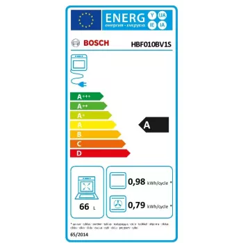 Piekarnik elektryczny do zabudowy Bosch Serie 2 HBF010BV1S — 66 L, pokrętła, lampa halogenowa, klasa A, biały