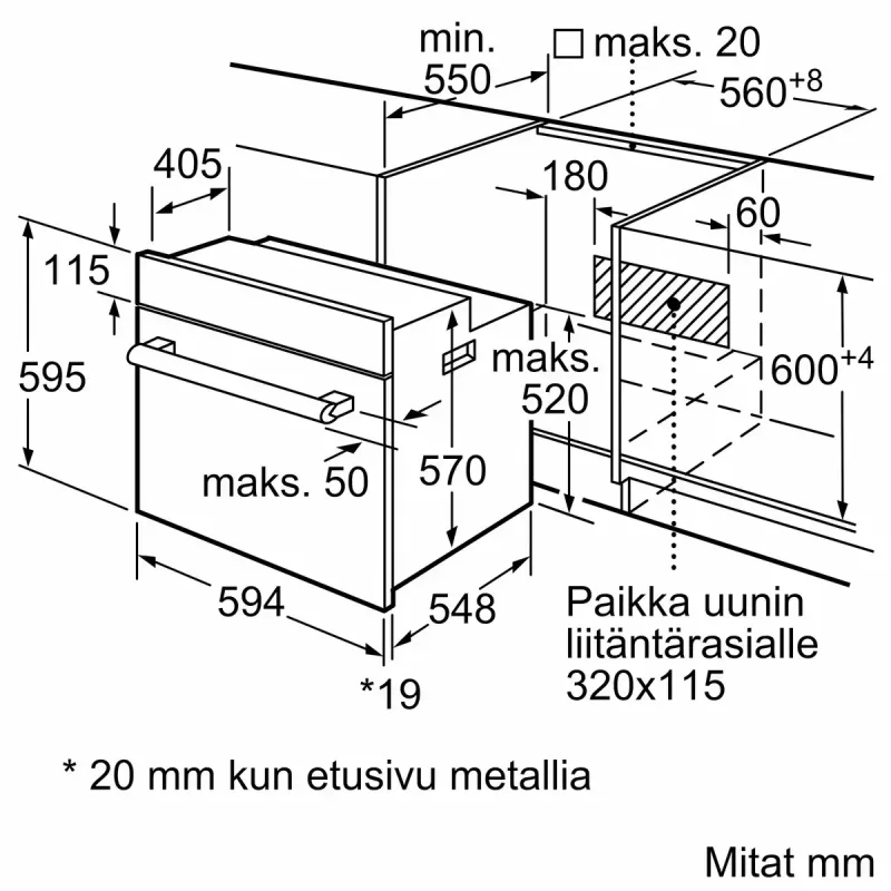Piekarnik elektryczny do zabudowy Bosch Serie 2 HBF010BV1S — 66 L, pokrętła, lampa halogenowa, klasa A, biały