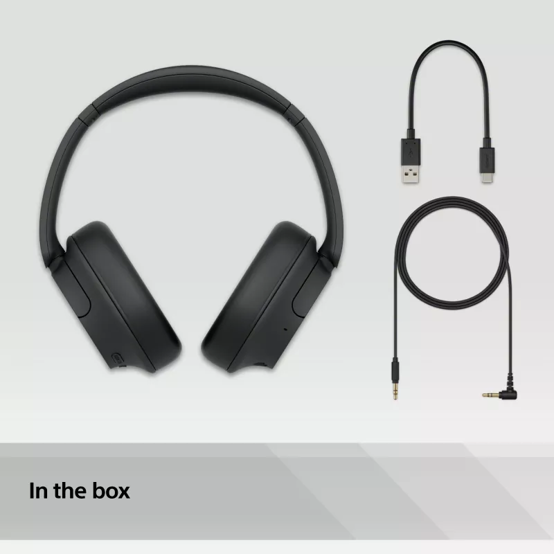 Słuchawki Sony WH-CH720 przewodowe i bezprzewodowe, nauszne, rozmowy/muzyka, USB Type-C, Bluetooth, czarne