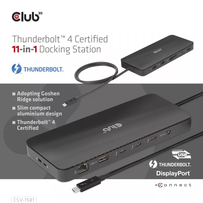 Stacja dokująca CLUB3D Thunderbolt 4 Certified 11-in-1 140W