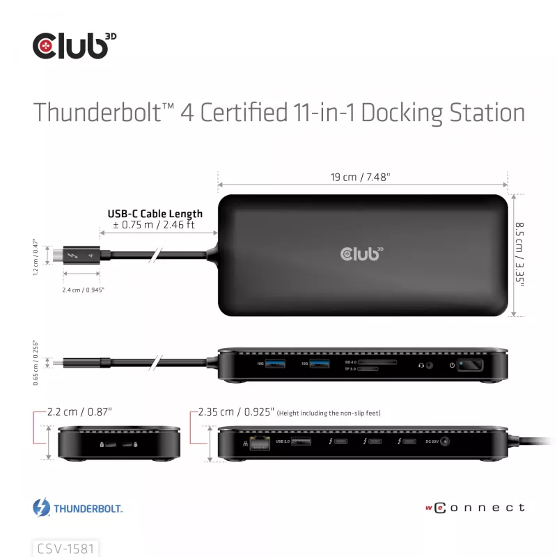 Stacja dokująca CLUB3D Thunderbolt 4 Certified 11-in-1 140W