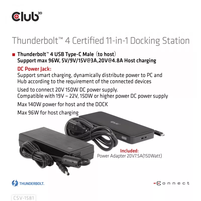 Stacja dokująca CLUB3D Thunderbolt 4 Certified 11-in-1 140W