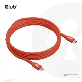 CLUB3D USB2 Type-C dwukierunkowy kabel danych z certyfikatem USB-IF 480Mb, PD 240W(48V/5A) EPR M/M 3m / 9.84 ft