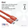 CLUB3D USB2 Type-C dwukierunkowy kabel danych z certyfikatem USB-IF 480Mb, PD 240W(48V/5A) EPR M/M 3m / 9.84 ft