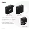 CLUB3D Ładowarka podróżna 140 W z technologią GaN, pojedynczy port USB Type-C, obsługa Power Delivery (PD) 3.1