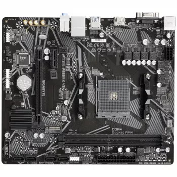 Płyta główna GIGABYTE A520M K V2 - Obsługuje procesory AMD Ryzen 5000 Series AM4, pamięć DDR4 do 5100 MHz (OC), PCIe Gen3 x4 M.2, GbE LAN, USB 3.2 Gen 1