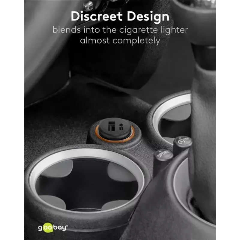 Goobay Dual-USB Car Fast Charger USB-C PD 45W Czarny