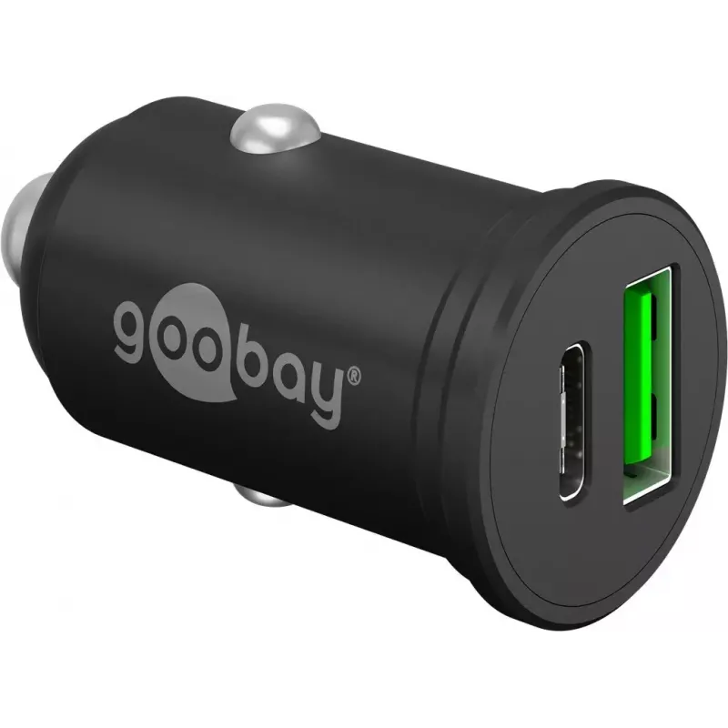 Goobay Dual-USB Car Fast Charger USB-C PD 45W Czarny