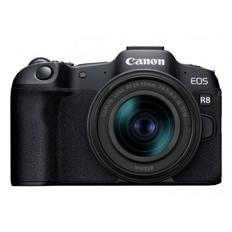 Canon EOS R8 + RF 24-50mm F4.5-6.3 IS STM Kit, 24,2 MP, 6000 x 4000 pikseli, CMOS, 4K Ultra HD, Ekran dotykowy, Czarny