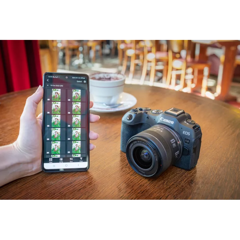 Canon EOS R8 + RF 24-50mm F4.5-6.3 IS STM Kit, 24,2 MP, 6000 x 4000 pikseli, CMOS, 4K Ultra HD, Ekran dotykowy, Czarny