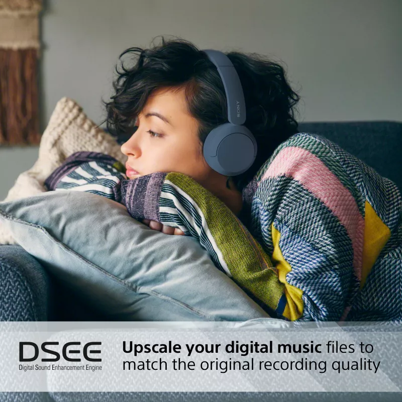 Słuchawki bezprzewodowe Sony WH-CH520, nauszne, rozmowy/muzyka, USB Type-C, niebieski