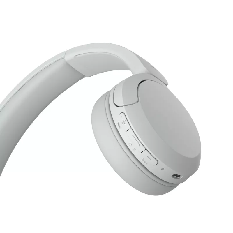 Sony WH-CH520 bezprzewodowy nauszny zestaw słuchawkowy, Bluetooth 5.2, 50 h odtwarzania, ładowanie USB-C, biały