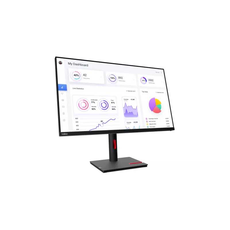 Monitor Lenovo ThinkVision T32p-30 80 cm (31,5 cala) 3840 x 2160 pikseli 4K Ultra HD LED Czarny
