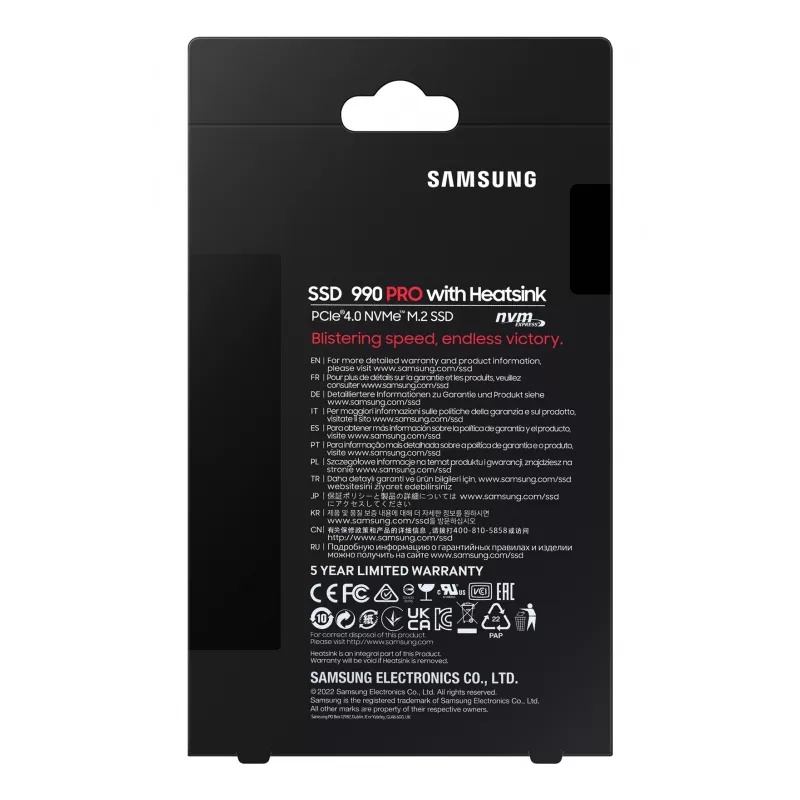 Dysk SSD Samsung 990 PRO z Heatsink 2000 GB M.2 2280 M.2 NVMe MZ-V9P2T0CW