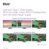 CLUB3D USB Gen1 Type-C Triple Display DP1.4 Alt mode Smart PD3.0 Stacja ładująca z zasilaczem 100 W