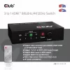Przełącznik HDMI™ 3 do 1 8K60 Hz/4K120 Hz Club3D, 7680 x 4320 pikseli, 8K Ultra HD, czarny