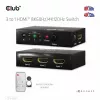 Przełącznik HDMI™ 3 do 1 8K60 Hz/4K120 Hz Club3D, 7680 x 4320 pikseli, 8K Ultra HD, czarny