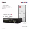 Przełącznik HDMI™ 3 do 1 8K60 Hz/4K120 Hz Club3D, 7680 x 4320 pikseli, 8K Ultra HD, czarny