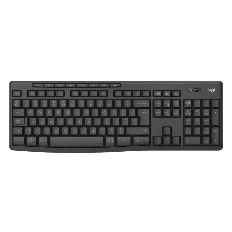 Zestaw klawiatury i myszy Logitech MK370 Combo for Business — pełnowymiarowy QWERTY (US International), RF Wireless + Bluetooth, grafitowy