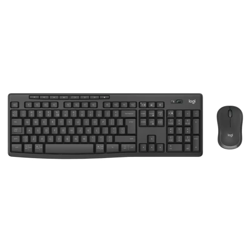 Zestaw klawiatury i myszy Logitech MK370 Combo for Business — pełnowymiarowy QWERTY (US International), RF Wireless + Bluetooth, grafitowy