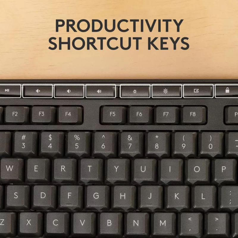 Zestaw klawiatury i myszy Logitech MK370 Combo for Business — pełnowymiarowy QWERTY (US International), RF Wireless + Bluetooth, grafitowy