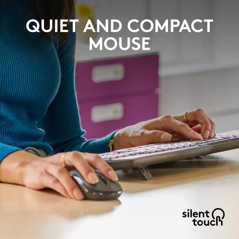 Zestaw klawiatury i myszy Logitech MK370 Combo for Business — pełnowymiarowy QWERTY (US International), RF Wireless + Bluetooth, grafitowy