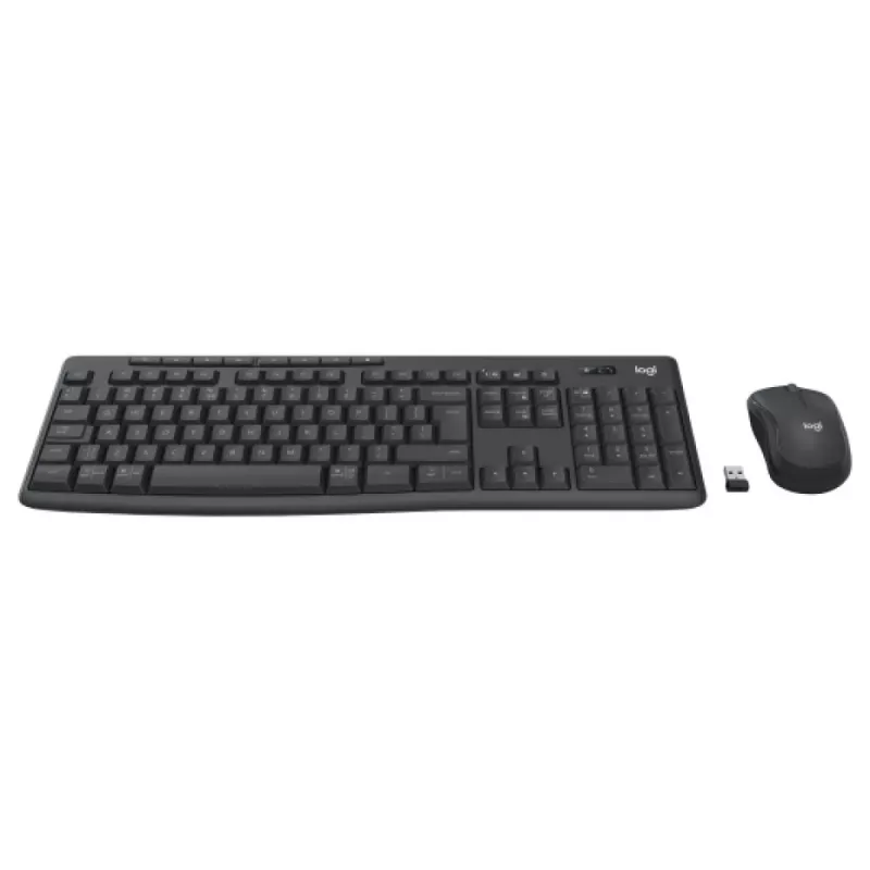 Zestaw klawiatury i myszy Logitech MK370 Combo for Business — pełnowymiarowy QWERTY (US International), RF Wireless + Bluetooth, grafitowy
