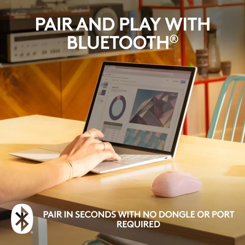 LOGITECH M240 Cicha mysz - Bluetooth - Różowa