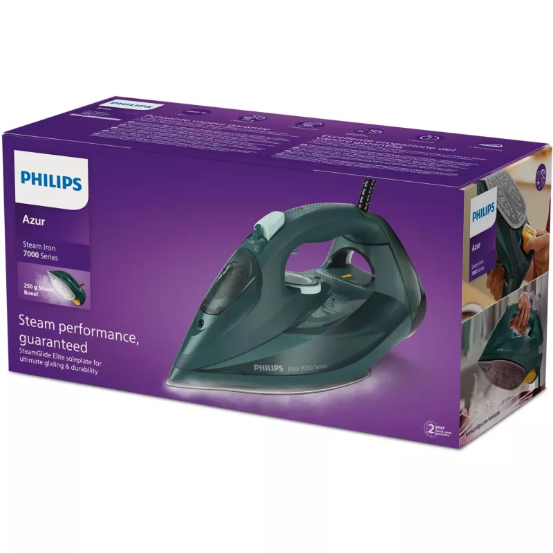 Philips 7000 series DST7050/70 żelazko Żelazko parowe Stopa SteamGlide Elite 2800 W Zielony
