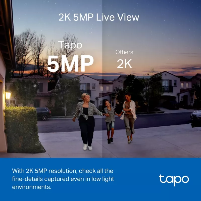 TP-Link Tapo Smart Video Doorbell Camera Kit, Czarny, Biały, IR, CE, RoHS, RCM, R-NZ, FCC, EAC, Triman, UKCA, G.711, 5 MP, 2560 x 1920 pikseli