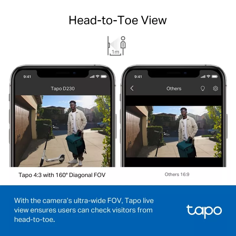 TP-Link Tapo Smart Video Doorbell Camera Kit, Czarny, Biały, IR, CE, RoHS, RCM, R-NZ, FCC, EAC, Triman, UKCA, G.711, 5 MP, 2560 x 1920 pikseli