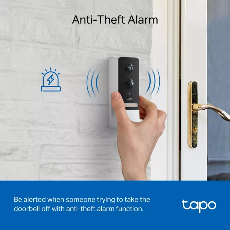 TP-Link Tapo Smart Video Doorbell Camera Kit, Czarny, Biały, IR, CE, RoHS, RCM, R-NZ, FCC, EAC, Triman, UKCA, G.711, 5 MP, 2560 x 1920 pikseli