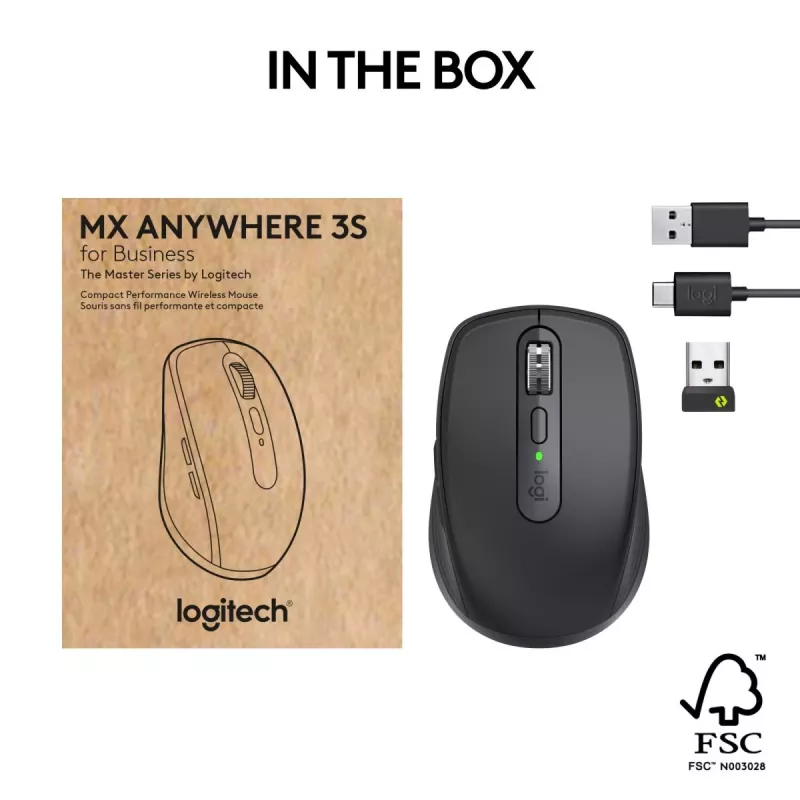 Mysz Logitech MX Anywhere 3S Business Czarna Bezprzewodowa