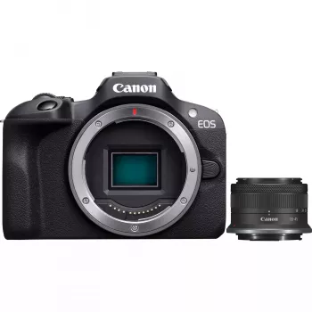 Canon EOS R100 + RF-S 18-45mm F4.5-6.3 IS STM Kit MILC 24.1 MP CMOS 6000 x 4000 pixels Czarny