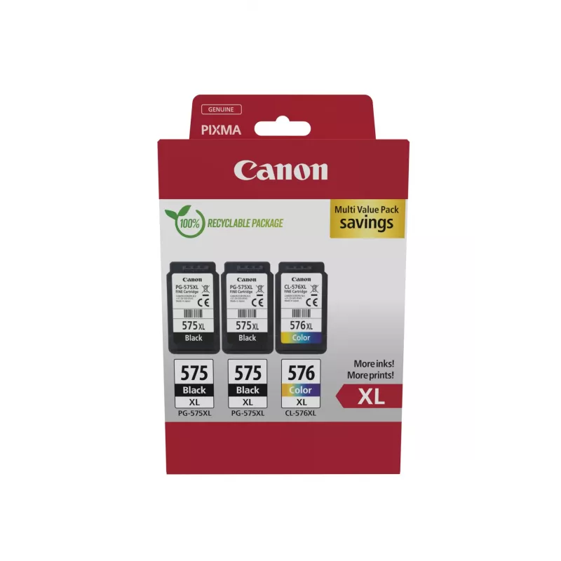 Canon 5437C004 kaseta z tuszem 3 szt. oryginalna wysoka wydajność (XL) czarna, cyjan, magenta, żółta