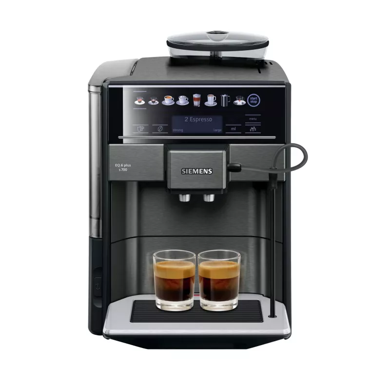Ekspres do kawy Siemens EQ.6 plus TE657319RW — w pełni automatyczny, zbiornik na wodę 1,7 l, pompa 19 bar, wbudowany młynek